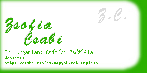 zsofia csabi business card
